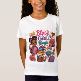 Camiseta Magia da Menina Negra Escola Empoderamento