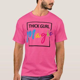 Camiseta Magia de Garota Gorda Fofa Gráfica de Plus Size