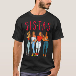 Camiseta Magia de Meninas Negras Irmãs Diversão Melanina Mu