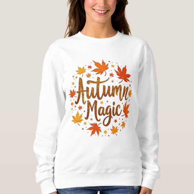 Camiseta Magia de Outono Brilho Glitter (Frente)