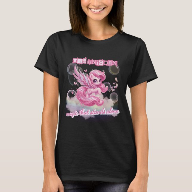 Camiseta Magia de Unicórnio Rosa ✨ (Frente)