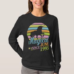 Camiseta Magia desde junho de 1995 Feliz Aniversário Unicór