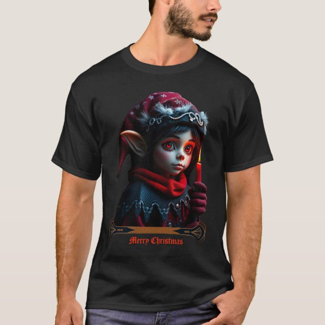 Camiseta Magia do elfo gótico debaixo da lua de cheio. (Frente)
