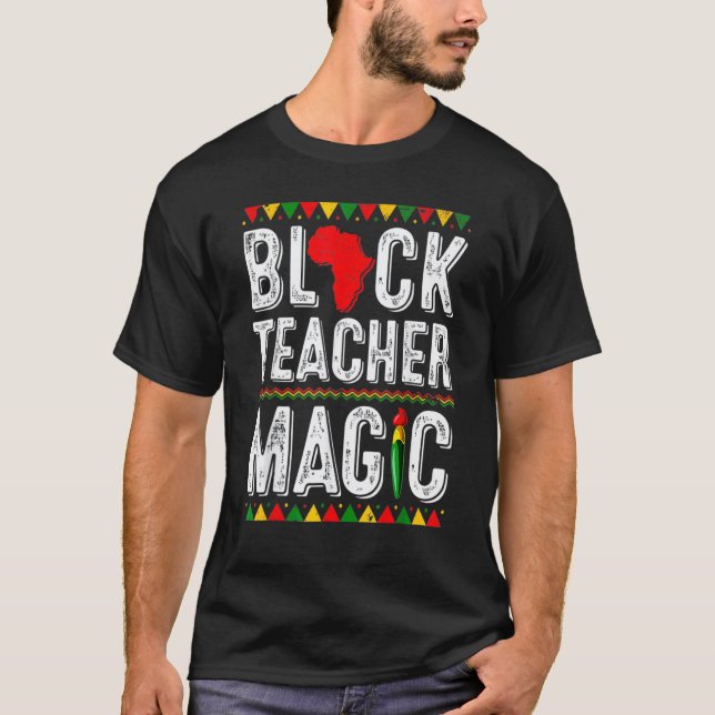 Camiseta Magia do Professor Negro Mês da História do Profes (Frente)