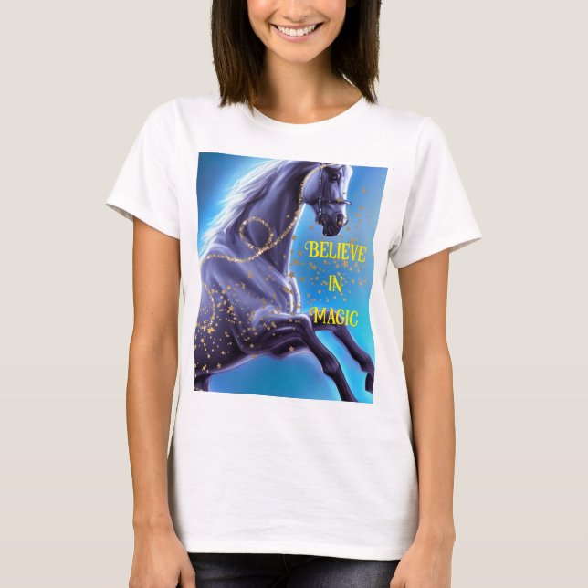 Camiseta magic blue horse (Frente)