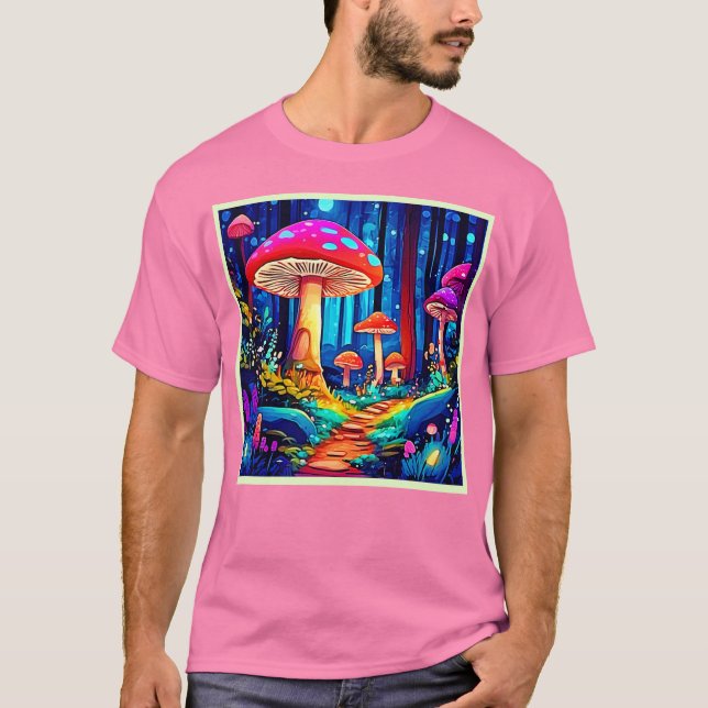 Camiseta Magic Mushroom Path Design (Frente)