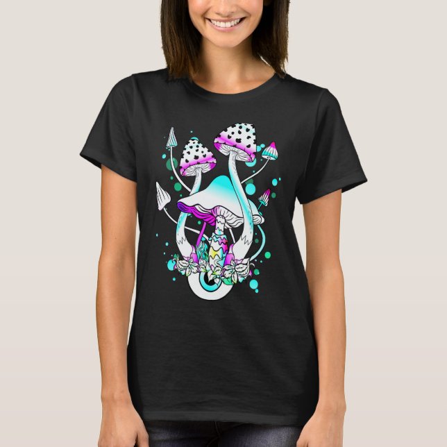 Camiseta Magic Mushrooms Psychedelic White Mushroom Eyes Ar (Frente)