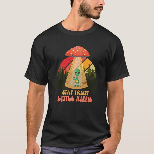 Camiseta Magic Psilocybin Cogumelos Alienígena Fique Trippy (Frente)