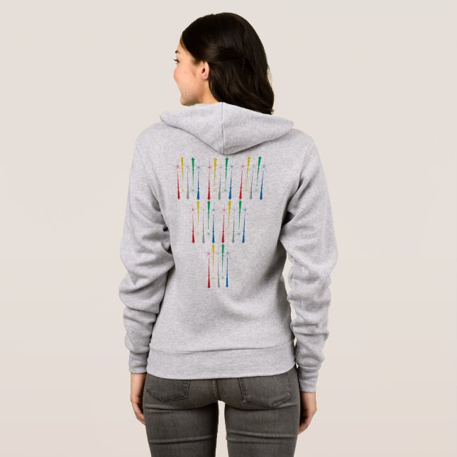 Camiseta Magic Wands Zip Hoodie (Parte Traseira Completa)