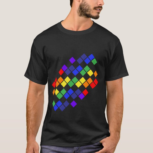 Camiseta Mágica colorida (cor preta) (Frente)