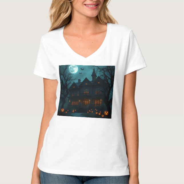 Camiseta Mágica da Mansão Assombrada – Halloween (Frente)