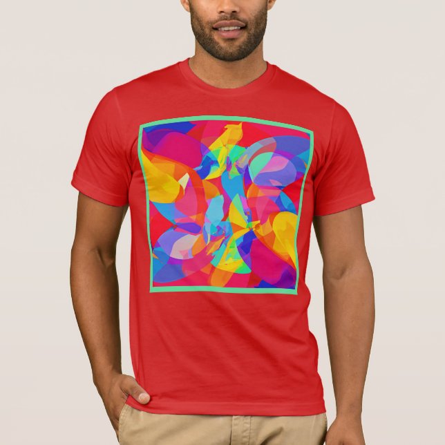 Camiseta Mágica de padrão colorido (Frente)