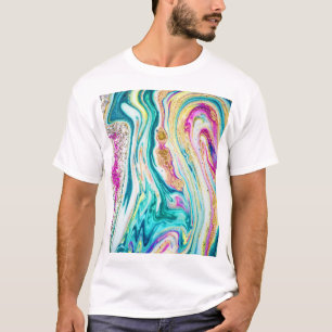 Camiseta Mágica: Design de pintura metálica.