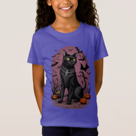 Camiseta Mágica Gato Negro para o Halloween