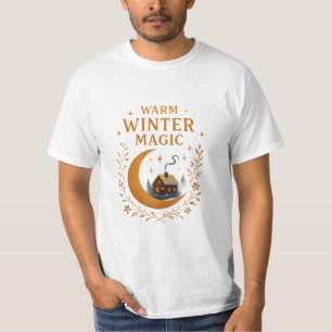 Camiseta Mágica Inverno Quente   Luar Fantástico e Casa de 