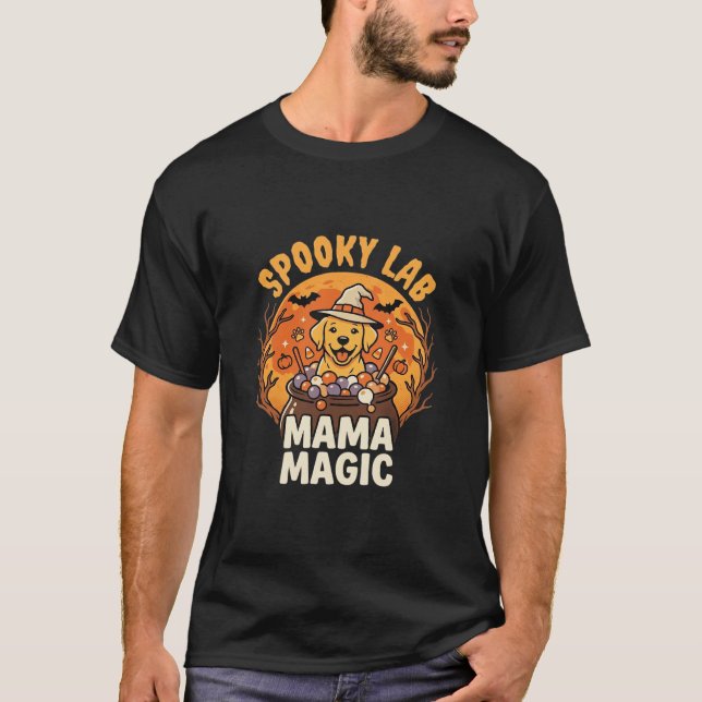 Camiseta Mágica Mãe Labrador de Halloween (Frente)