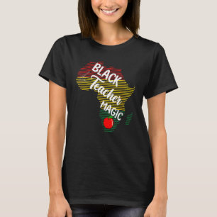 Camiseta Mágica Professora Mulheres Melanina Orgulho Hist P