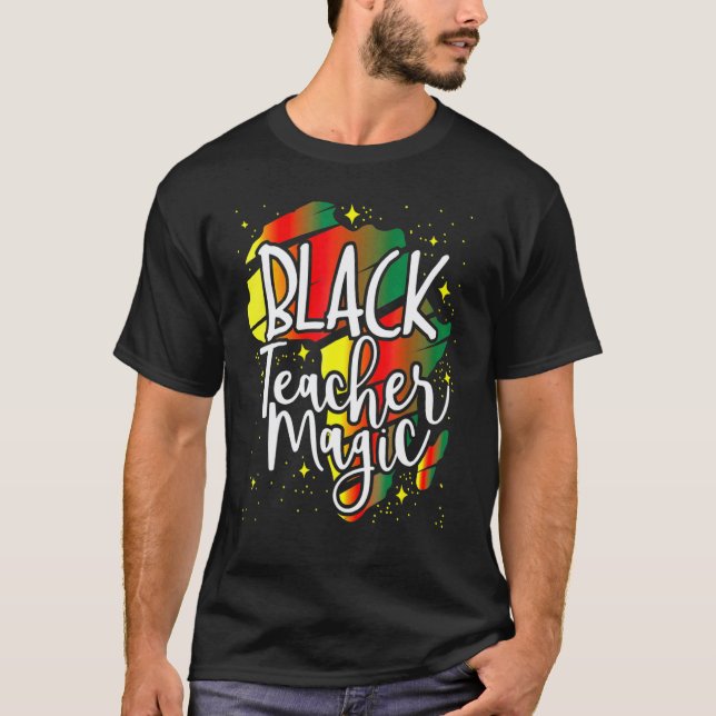 Camiseta Mágica Professora Negra Mês da História Afro-Ameri (Frente)