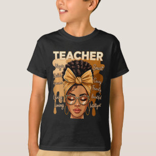 Camiseta Mágica Professora Negra Mês da História Afro-Ameri