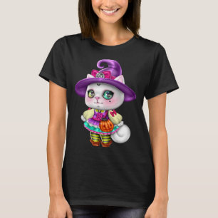 Camiseta Mágica roupa de gato para adolescentes Pentagram