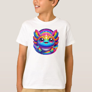 Camiseta Magical Axolotl: Imaginação colorida para crianças