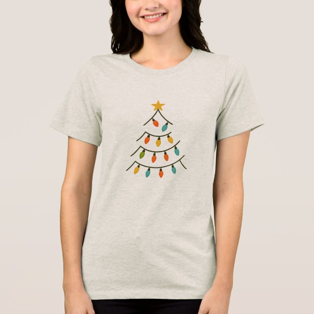 Camiseta Magical Christmas Light Tree Glow (Frente)