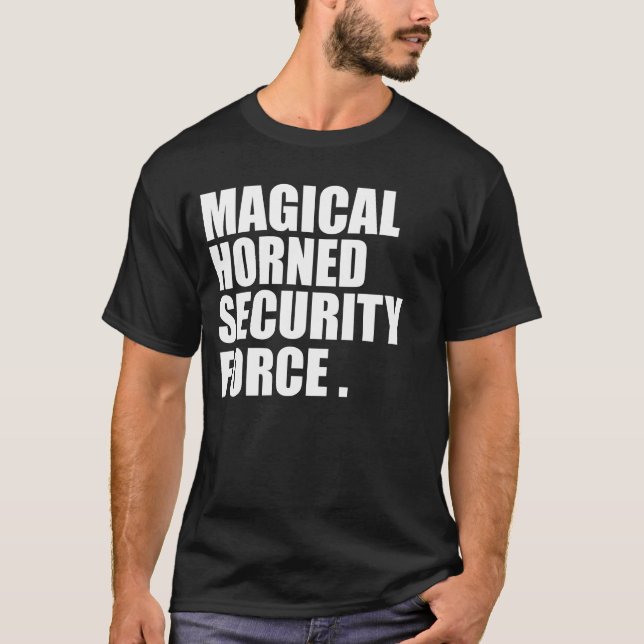 Camiseta Magical Horned Security Force Funny Halloween (Frente)