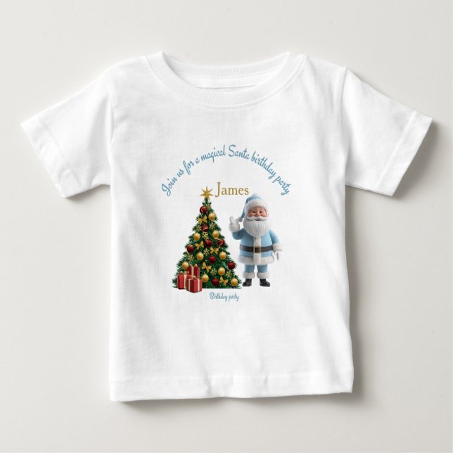 Camiseta Magical Santa Birthday Invitation  (Frente)