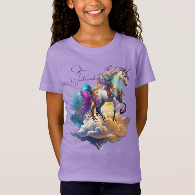 Camiseta Magical Unicorn Fantasy nutre aniversário de roman (Frente)