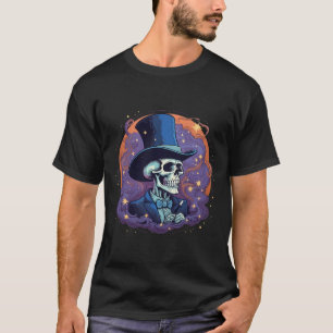 Camiseta Magicioso Hat Stars Fumar Caveira Halloween