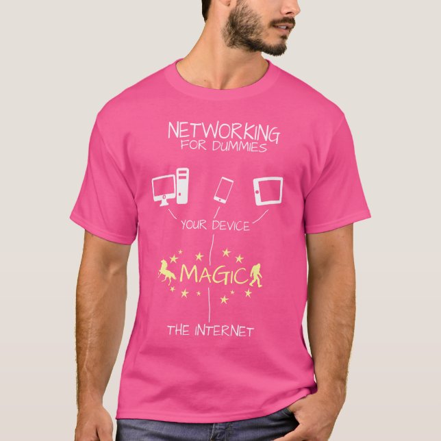 Camiseta Mágico Engenheiro de Rede Internet Engraçado (Frente)