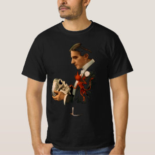 Camiseta Mágico Vintage, Thurston Segurando uma Caveira Hum