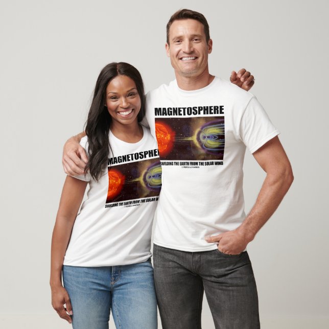 Camiseta Magnetosfera Protegendo a Terra do Vento Solar (Unissex)