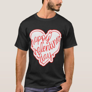 Camiseta Magnífico Design de Corações Vermelhos Desenhados