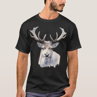 Camiseta Magnífico Reindeer Realista Realista Majestoso W
