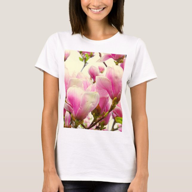 Camiseta Magnolia Flores Flores Florais Blossom Botânico Ch (Frente)