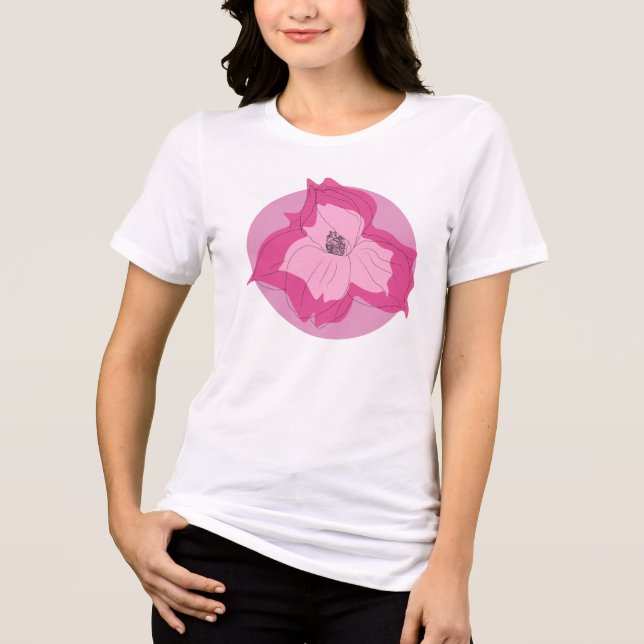 Camiseta Magnólia rosa (Frente)