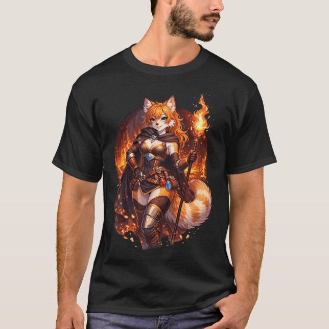 Camiseta Mago do Fogo Panda Vermelho (Frente)