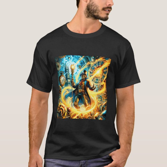 Camiseta Mago do Tempo Steampunk Fantasia (Frente)