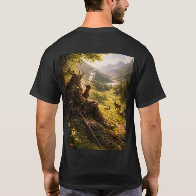 Camiseta mago em uma colina (Verso)