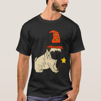 Camiseta Mago engraçado de cachorro Pug Halloween