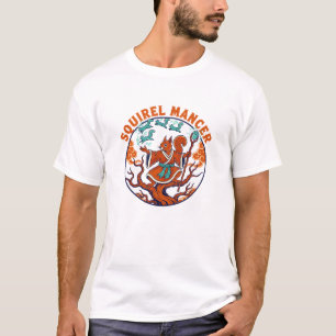 Camiseta Mago Esquilo Floresta Feitiçaria Arte de Fantasia