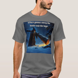 Camiseta Mago Medieval Transportando Toras