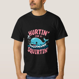 Camiseta Magoando Por Uma Baleia Azul Engraçada Esguichando