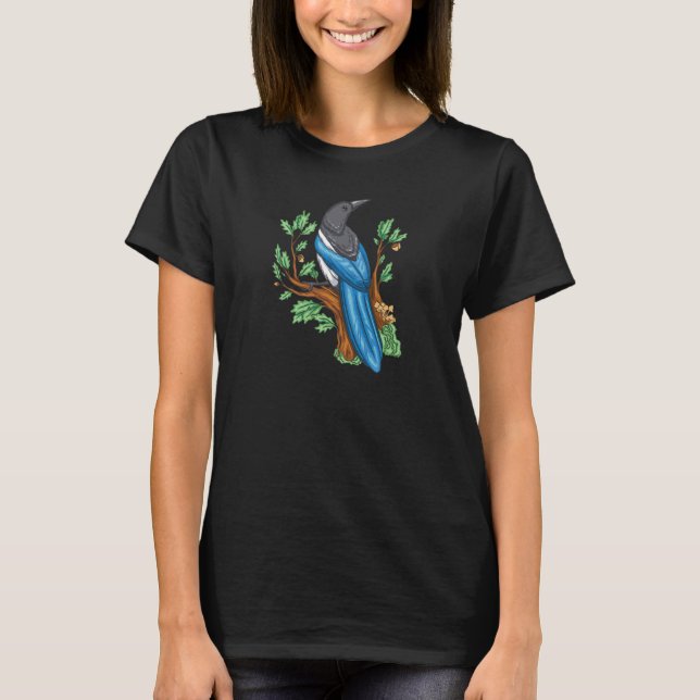 Camiseta Magpie Bird Birder Bird Watching Cute Birdy Nature (Frente)