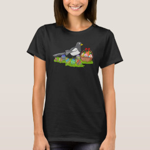 Camiseta Magpie Bird Easter Ovo Caçando Páscoa de Bunny Mag