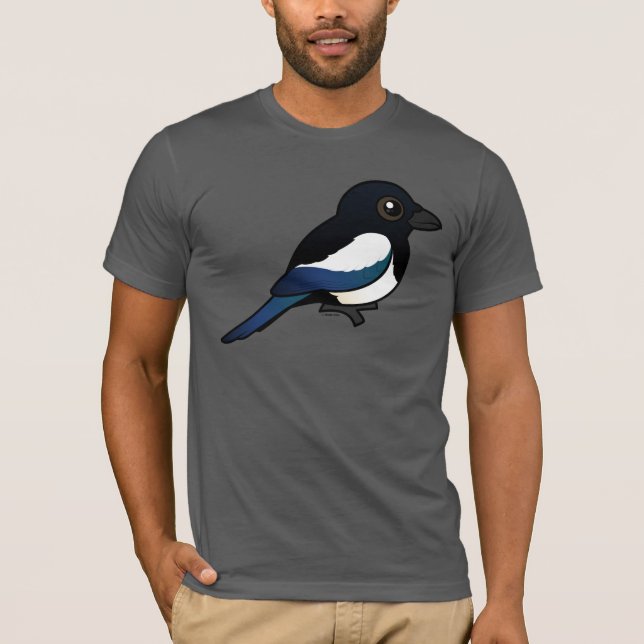 Camiseta Magpie do Eurasian de Birdorable (Frente)