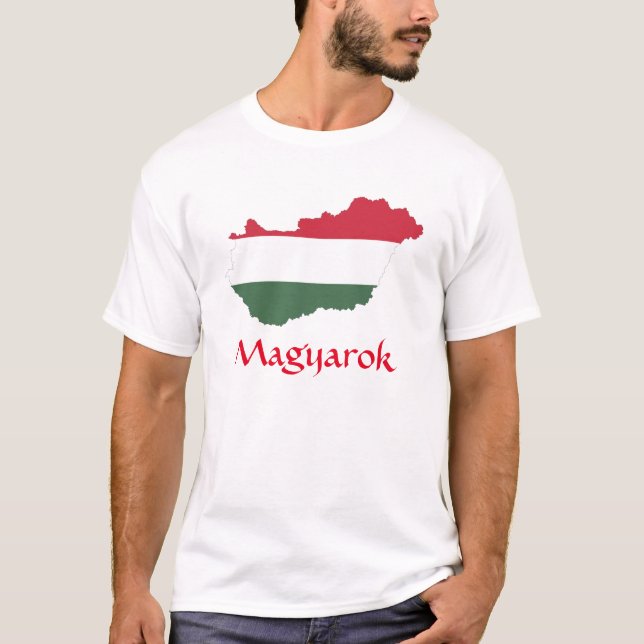 Camiseta Magyarok - Hungria Flag Map (Frente)