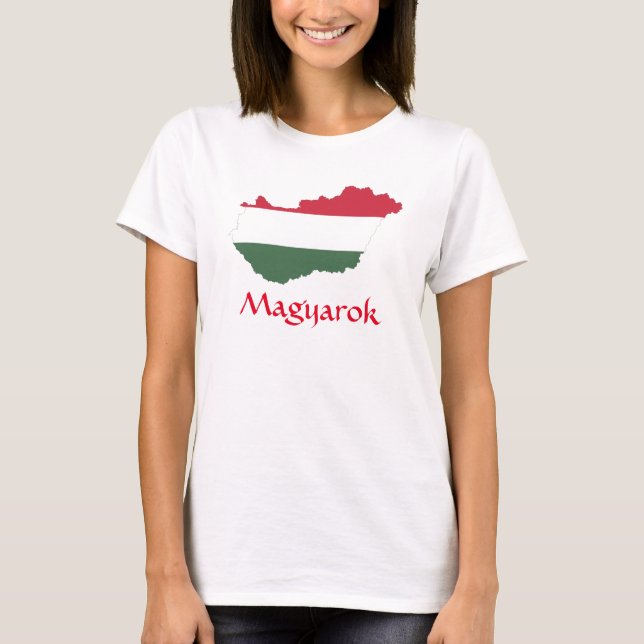 Camiseta Magyarok - Hungria Flag Map (Frente)