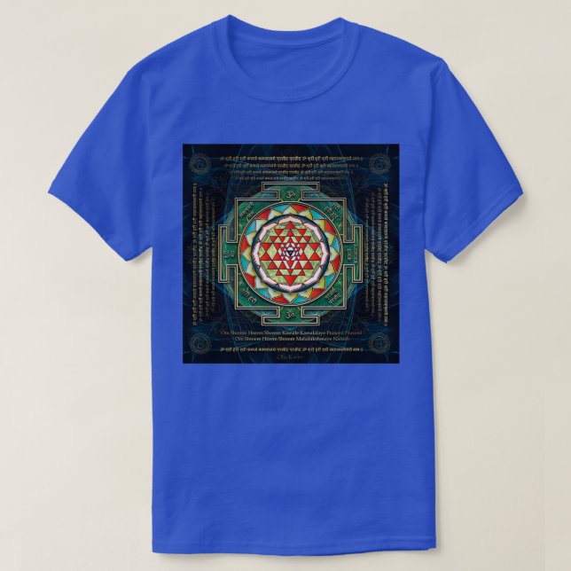 Camiseta Maha Lakshmi Laxmi Mantra amp Shri Yantra Wealth G (Frente do Design)